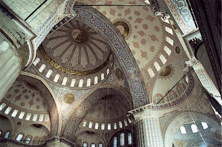 simsearch:841-03067143,k - Interior of the Blue Mosque (Sultan Ahmet Mosque), UNESCO World Heritage Site, Istanbul, Turkey, Europe, Eurasia Stock Photo - Rights-Managed, Code: 841-02900344