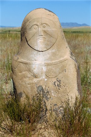 simsearch:841-02944527,k - Carved figure at the Kayinarl Tombs, Turkic from 2nd century BC to 7th century AD, in the Altay mountains, Xinjiang, China, Asia Stock Photo - Rights-Managed, Code: 841-02901300