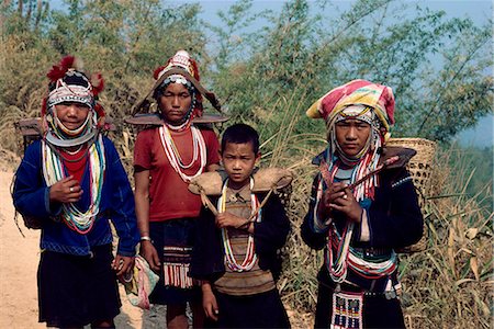simsearch:841-02946091,k - Group from the Aka (Akha) Hill Tribe in traditional dress, Chiang Rai, Thailand, Southeast Asia, Asia Stock Photo - Rights-Managed, Code: 841-02901969