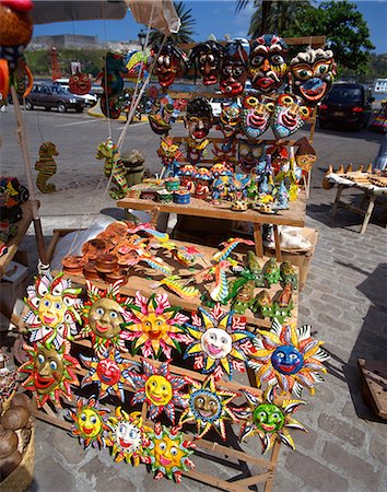 souvenir masks - Market, Plaza de Armas, Old Havana, Cuba, West Indies, Caribbean, Central America Stock Photo - Rights-Managed, Code: 841-02902824