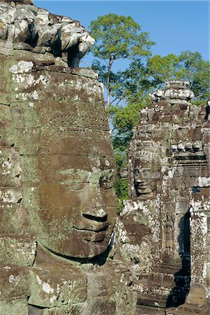 simsearch:841-02718675,k - Pierre Myriad dirige typifying au Cambodge dans le Temple du Bayon, Angkor, Siem Reap Cambodge Photographie de stock - Rights-Managed, Code: 841-02903383