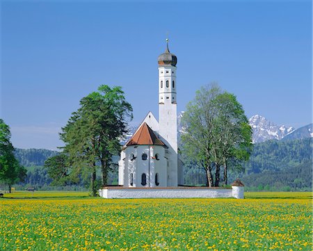 schwangau - St. Coloman Church, Schwangau, Bavaria, Germany, Europe Stock Photo - Rights-Managed, Code: 841-02903409