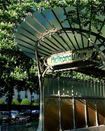 paris subway entrance - Metropolitain station entrance, Paris, France, Europe Stock Photo - Rights-Managed, Code: 841-02903402