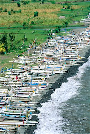 simsearch:841-02705251,k - Colourful prahu (fishing boats) lining the beach, Amed, Bali, Indonesia Stock Photo - Rights-Managed, Code: 841-02903511