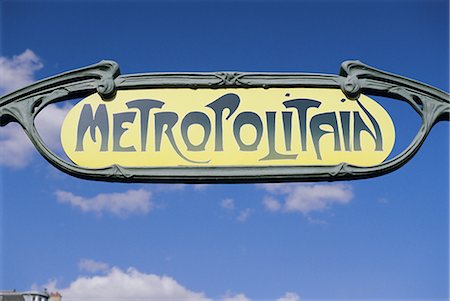 simsearch:700-03069038,k - Art deco Metropolitain (subway) sign, Paris, France, Europe Stock Photo - Rights-Managed, Code: 841-02914825