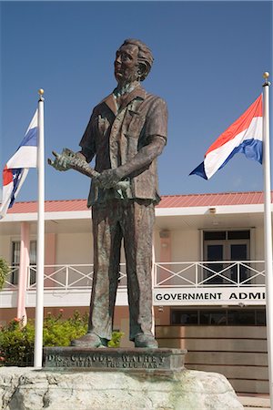 saint martin caribbean - Government Admin Building and statue of Dr. Claude Wathey (The Ole Man), Philipsburg, Dutch St. Maarten, West Indies, Caribbean, Central America Stock Photo - Rights-Managed, Code: 841-02916325