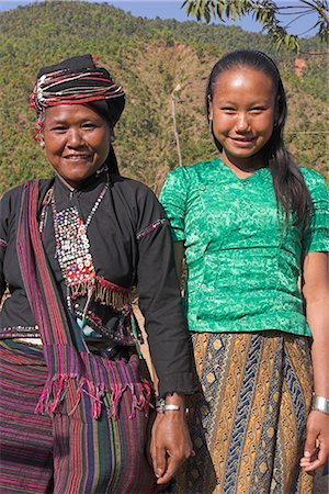 Ann lady with daughter, Ann Village, Kengtung (Kyaing Tong), Shan state, Myanmar (Burma), Asia Stock Photo - Rights-Managed, Code: 841-02916947