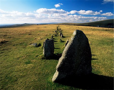 simsearch:841-07202123,k - Prehistoric stone rows above Merrivale, Dartmoor, Devon, England, United Kingdom, Europe Stock Photo - Rights-Managed, Code: 841-02917808