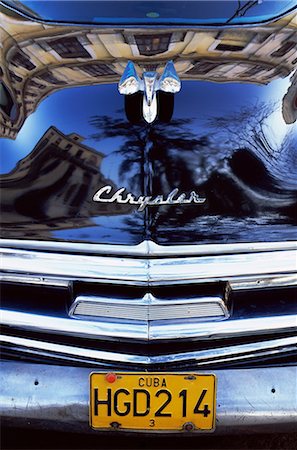 simsearch:841-03035281,k - Detail of classic black Chrysler car with reflections in paintwork, Havana, Cuba, West Indies, Central America Stock Photo - Rights-Managed, Code: 841-02918074