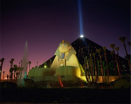sphinx - Luxor hotel at night, Las Vegas, Nevada, United States of America, North America Stock Photo - Rights-Managed, Code: 841-02918331