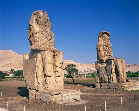 simsearch:841-03032736,k - Statues of Amenhotep or Amenophis III known as the Colossi of Memnon at Thebes, UNESCO World Heritage Site, Egypt, North Africa, Africa Stock Photo - Rights-Managed, Code: 841-02918367