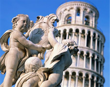 Statues in front of the Leaning Tower in Pisa, UNESCO World Heritage Site, Tuscany, Italy, Europe Stock Photo - Rights-Managed, Code: 841-02918417