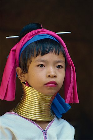 simsearch:841-02946091,k - Portrait of a Long Neck girl of the Paduang tribe at Mae Hong Son, Thailand, Southeast Asia, Asia Stock Photo - Rights-Managed, Code: 841-02918526