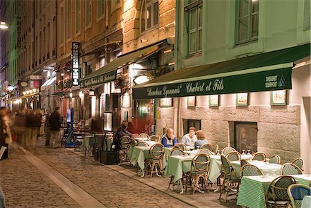 Restaurants on Rue des Marronniers, Lyon, Rhone, France, Europe Stock Photo - Rights-Managed, Code: 841-02919332