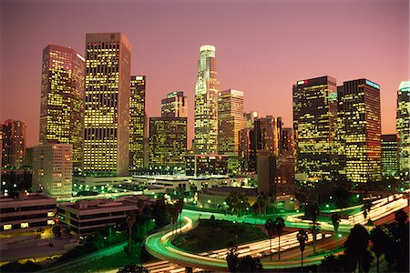 Los Angeles skyline and freeways, illuminated at night, California, United States of America, North America Stock Photo - Rights-Managed, Code: 841-02919970