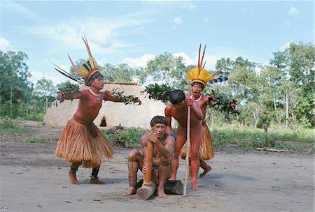Kamayura Indian fish dance, Xingu, Brazil, South America Stock Photo - Rights-Managed, Code: 841-02924028