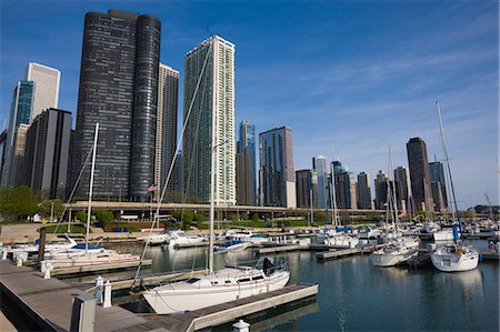 Yacht marina, Chicago, Illinois, United States of America, North America Stock Photo - Rights-Managed, Code: 841-02925032