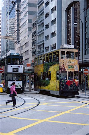 Trams, Hong Kong Island, Hong Kong, China, Asia Stock Photo - Rights-Managed, Code: 841-02925358