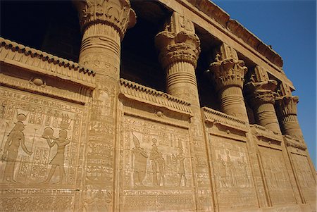 designs for decoration of pillars - Temple of Hathor, Dendera, Egypt, North Africa Stock Photo - Rights-Managed, Code: 841-02920020