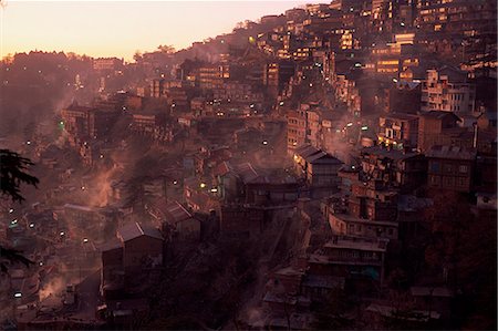 Shimla City at dawn, Himachal Pradesh, India, Asia Stock Photo - Rights-Managed, Code: 841-02920167