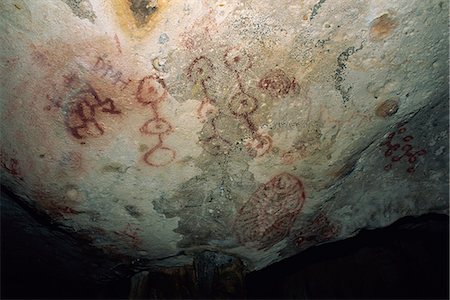 Indian rock paintings, Fontein Caves, Arikok National Park, Aruba, West Indies, Caribbean, Central America Stock Photo - Rights-Managed, Code: 841-02920326