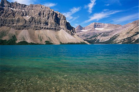 simsearch:841-02920671,k - View across turquoise waters of Bow Lake in summer, Banff National Park, UNESCO World Heritage Site, Alberta, Canada, North America Stock Photo - Rights-Managed, Code: 841-02920663
