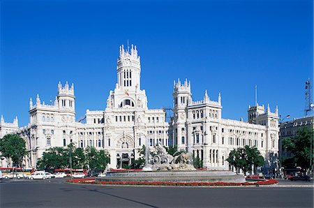 palacio de comunicaciones - Palacio de Comunicaciones, Plaza de la Cibeles, Madrid, Spain, Europe Stock Photo - Rights-Managed, Code: 841-02921333
