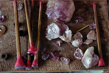 Tools for polishing gemstones in Borneo, Southeast Asia, Asia Stock Photo - Rights-Managed, Code: 841-02945415