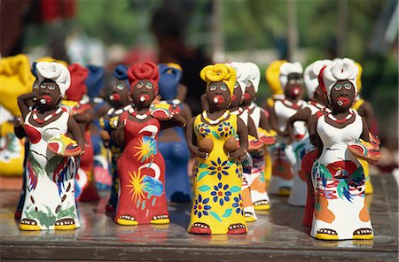 souvenir shop caribbean - Traditional colourful pottery characters, Cuba, West Indies, Central America Stock Photo - Rights-Managed, Code: 841-02946019