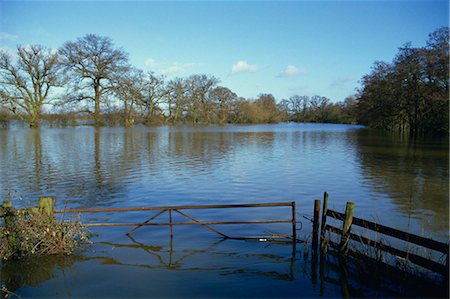 Flooding of fields from River Severn near Tirley, Gloucestershire, England, United Kingdom, Europe Foto de stock - Con derechos protegidos, Código: 841-02946443