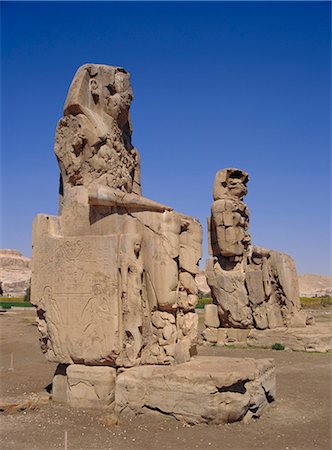 egyptology - The Colossi of Memnon, Luxor, Egypt, North Africa Stock Photo - Rights-Managed, Code: 841-02946595