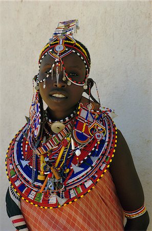 simsearch:841-02715185,k - Portrait of a young Masai woman in traditional dress and jewellery, northern Kenya, Kenya, East Africa, Africa Stock Photo - Rights-Managed, Code: 841-02947191