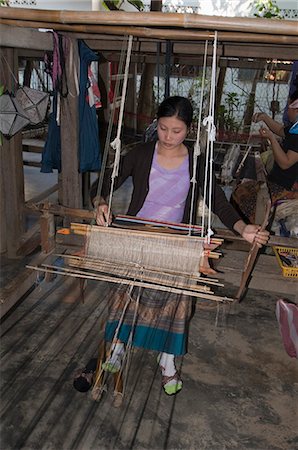 simsearch:841-02946091,k - Weaving in village near Luang Prabang, Laos, Indochina, Southeast Asia, Asia Stock Photo - Rights-Managed, Code: 841-02947245