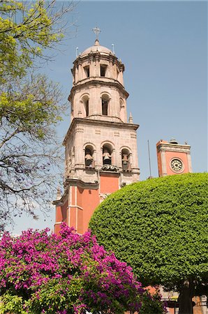 Tower of the convent church of San Francisco, Santiago de Queretaro (Queretaro), a UNESCO World Heritage Site, Queretaro State, Mexico, North America Stock Photo - Rights-Managed, Code: 841-02990628