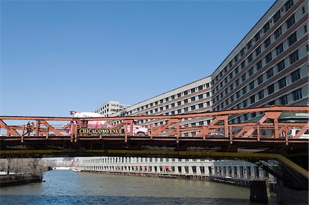 Bridge over the Chicago River, Chicago, Illinois, United States of America, North America Stock Photo - Rights-Managed, Code: 841-02990869