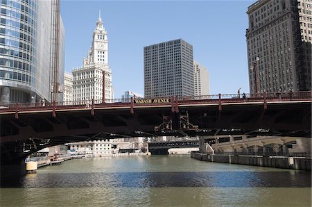 Bridge over the Chicago River, Chicago, Illinois, United States of America, North America Stock Photo - Rights-Managed, Code: 841-02990879