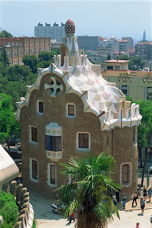 Guell Park, Gaudi architecture, Barcelona, Catalonia, Spain, Europe Stock Photo - Rights-Managed, Code: 841-02991586