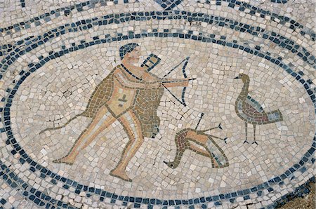 Mosaic floor of hunting scene, Roman archaeological site of Volubilis, UNESCO World Heritage Site, Morocco, North Africa, Africa Stock Photo - Rights-Managed, Code: 841-02991761