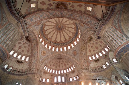 sultan ahmed mosque - Interior of the Blue Mosque (Sultan Ahmet mosque), Istanbul, Turkey, Europe Foto de stock - Con derechos protegidos, Código: 841-02992055