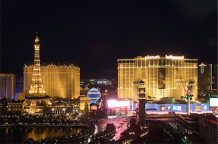 Paris Hotel and others on The Strip (Las Vegas Boulevard) near Flamingo, Las Vegas, Nevada, United States of America, North America Stock Photo - Rights-Managed, Code: 841-03028216