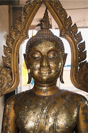 Buddha at Sukhothai Traimit temple, Bangkok, Thailand, Southeast Asia, Asia Stock Photo - Rights-Managed, Code: 841-03028442