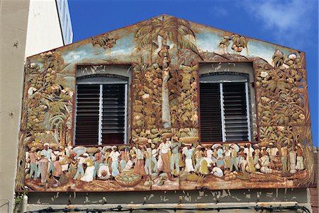 Painted house, Fort de France, Martinique, West Indies, Caribbean, Central America Stock Photo - Rights-Managed, Code: 841-03029539