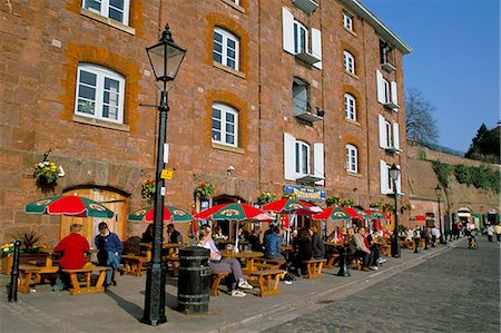 europe sidewalk cafe - Café restaurant, quai, Exeter, Devon, Angleterre, Royaume-Uni, Europe Photographie de stock - Rights-Managed, Code: 841-03029702