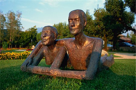 Statue in gardens, Strobl, Wolfgangsee, Austria, Europe Stock Photo - Rights-Managed, Code: 841-03029780