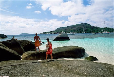 praslin - Tourists on rocks, Coco island, Praslin, Seychelles, Indian Ocean, Africa Stock Photo - Rights-Managed, Code: 841-03034085