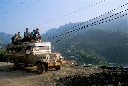 Truck carrying passengers on the roof,Banaue,island of Luzon,Philippines,Southeast Asia,Asia Stock Photo - Rights-Managed, Code: 841-03034257