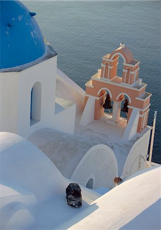 Church,Thira (Fira),Santorini,Cyclades Islands,Greece,Europe Foto de stock - Con derechos protegidos, Código: 841-03034589