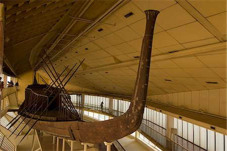 simsearch:841-03032736,k - Solar Funeral boat, thought to be at least 4000 years old, in its purpose built museum near the Pyramids, Giza, near Cairo, Egypt, North Africa, Africa Stock Photo - Rights-Managed, Code: 841-03030946