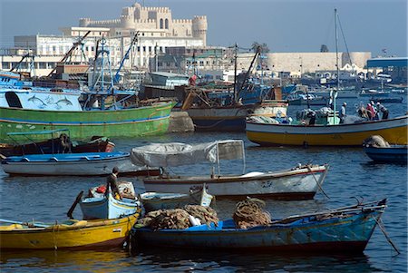 Fort and harbour, Alexandria, Egypt, North Africa, Africa Foto de stock - Con derechos protegidos, Código: 841-03030970