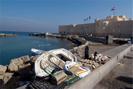 Fort and Harbour, Alexandria, Egypt, North Africa, Africa Foto de stock - Con derechos protegidos, Código: 841-03030972